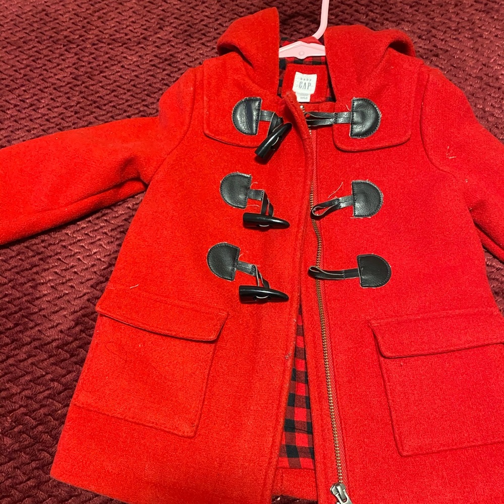 Kids toddler red trench jacket